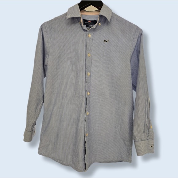 Vineyard Vines Other - Vineyard Vines Button Down Shirt Youth Medium Blue‎ Whale Plaid Long Sleeve Boys